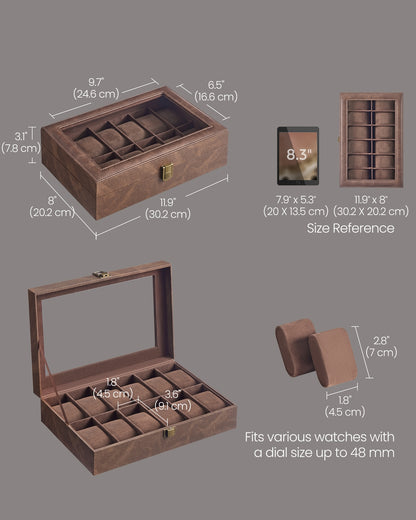 Black 12-Slot Watch Box - image 43