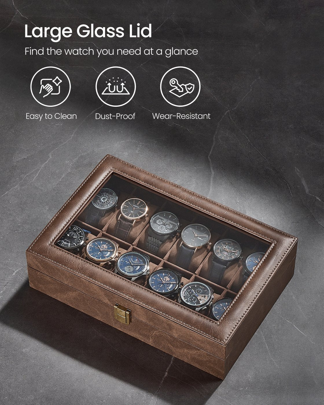 Black 12-Slot Watch Box - image 44