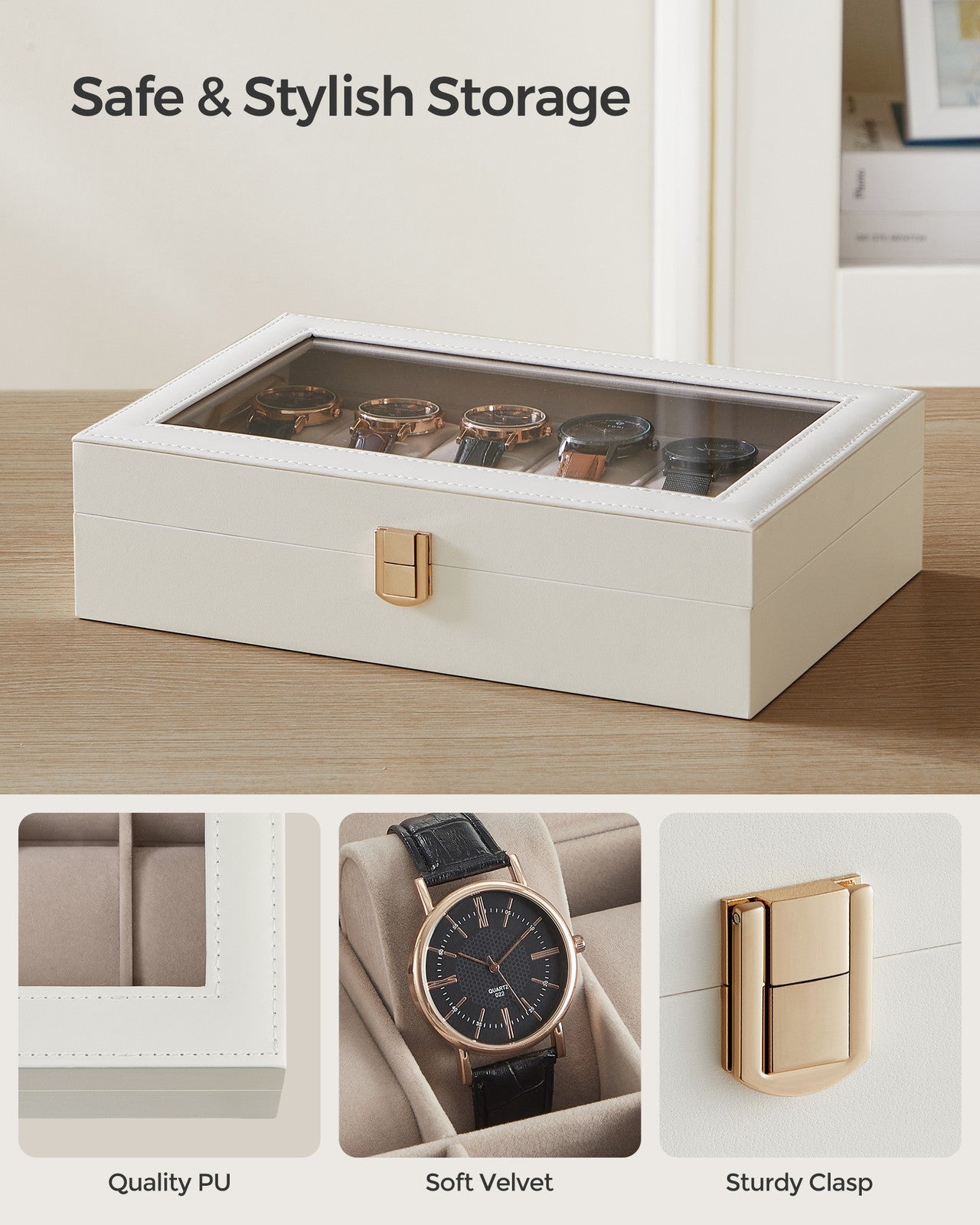 Black 12-Slot Watch Box - image 34