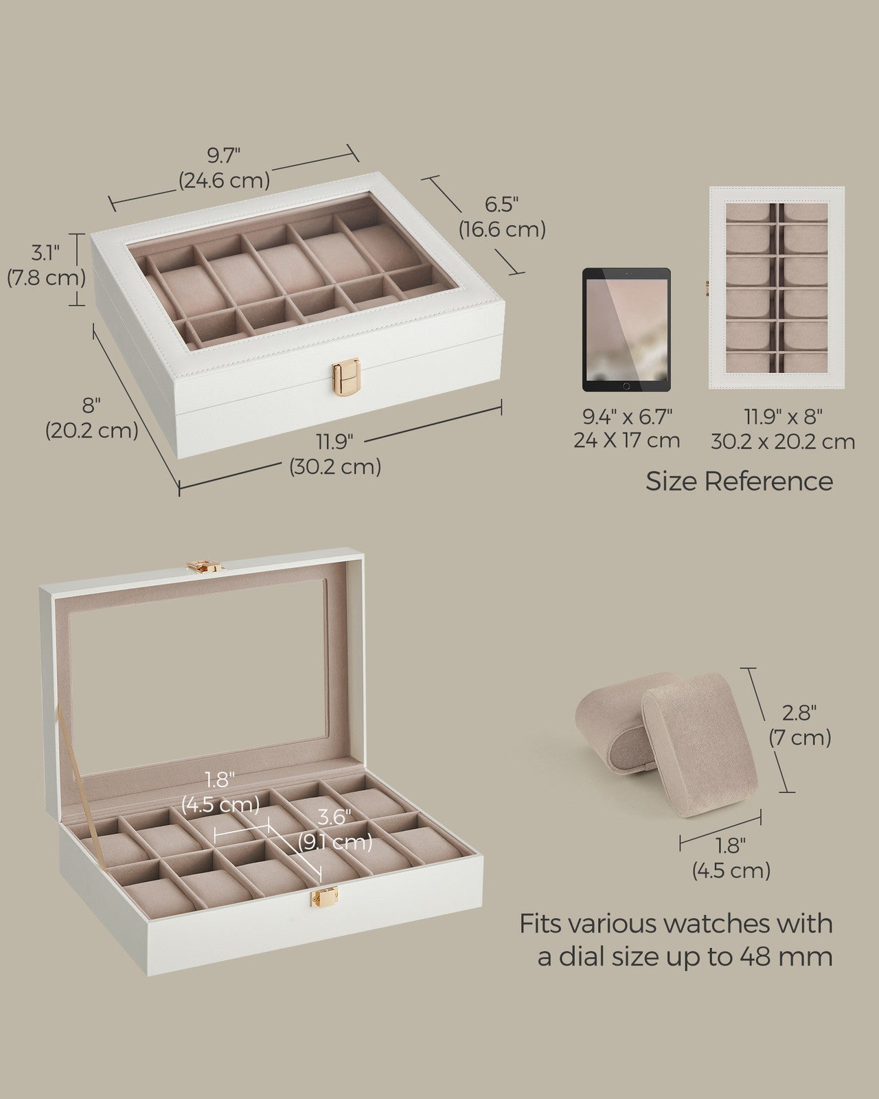 Black 12-Slot Watch Box - image 37