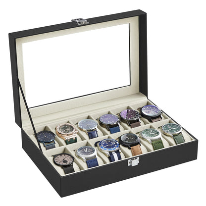 Black 12-Slot Watch Box - image 9