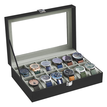 Black 12-Slot Watch Box - image 2