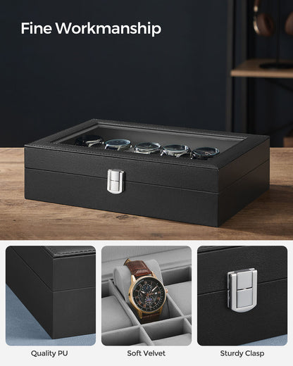 Black 12-Slot Watch Box - image 4