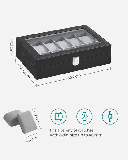 Black 12-Slot Watch Box - image 7