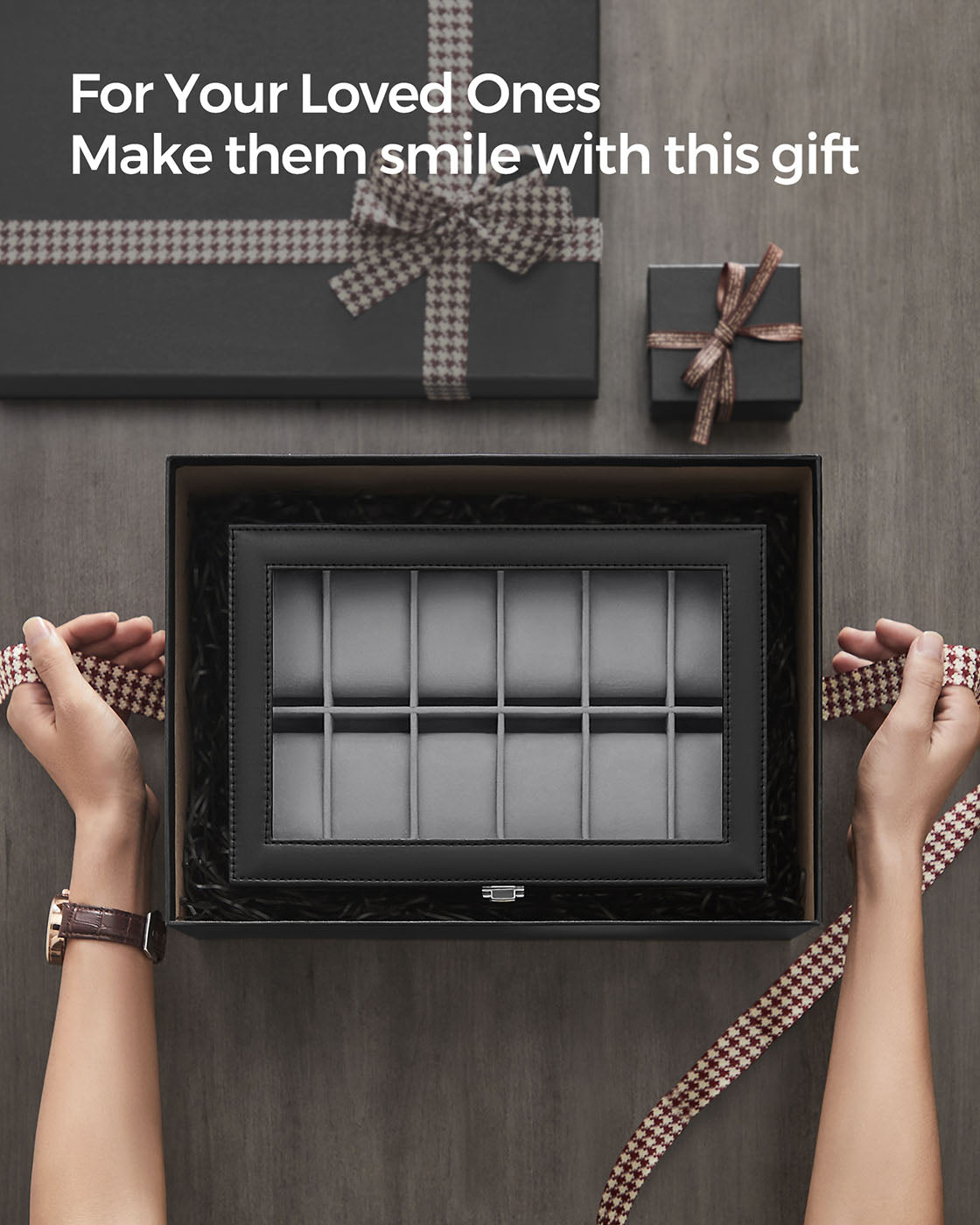 Black 12-Slot Watch Box - image 8