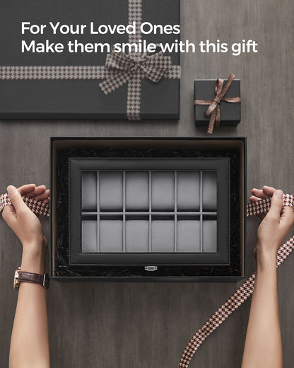 Black 12-Slot Watch Box - image 8