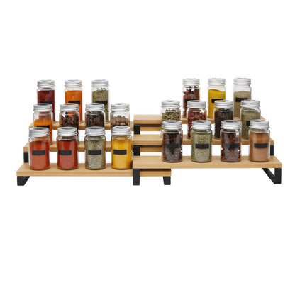 Spice Rack Set, 3 Tier Extendable Pantry Shelves - image 2