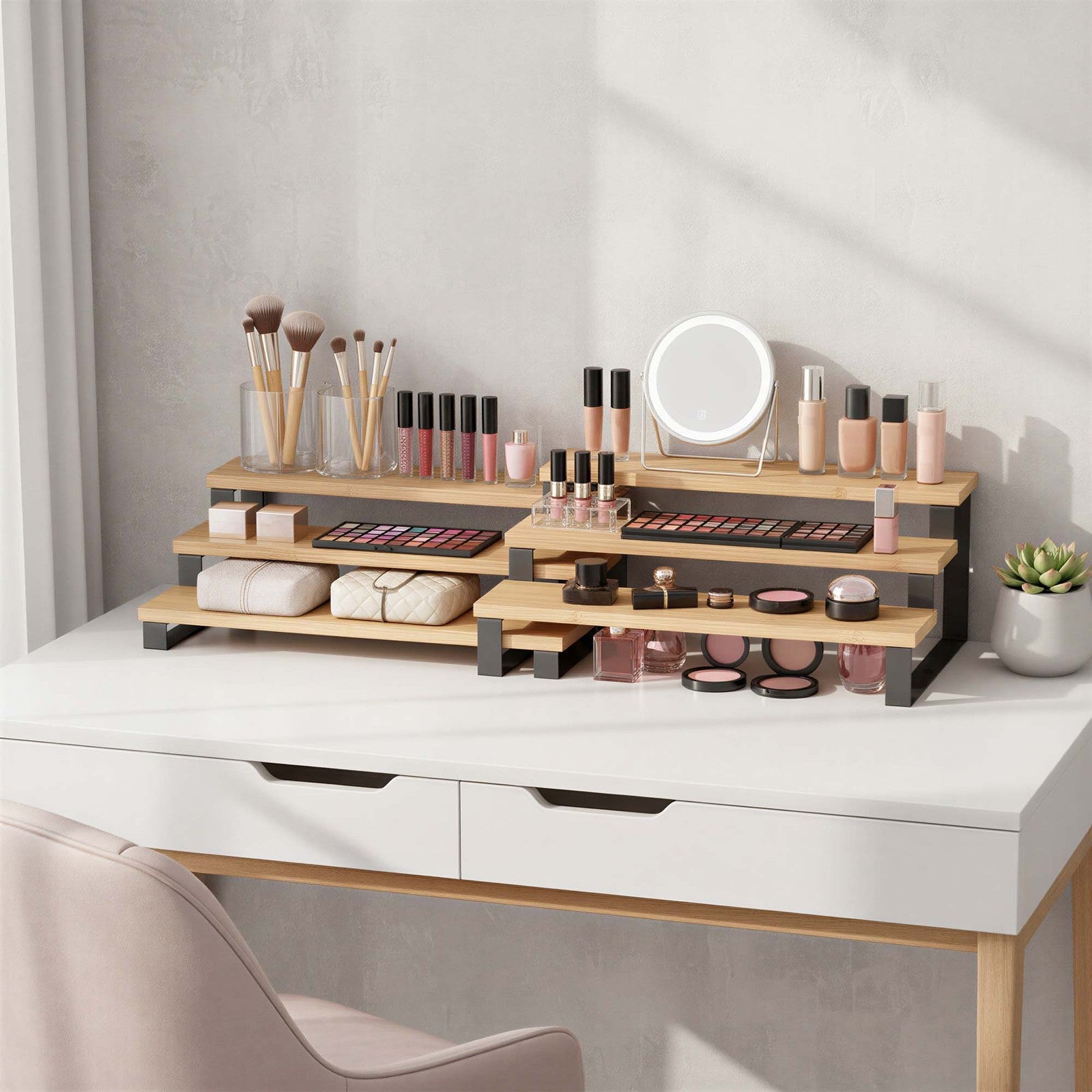 Spice Rack Set, 3 Tier Extendable Pantry Shelves - image 3