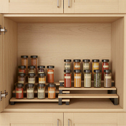 Spice Rack Set, 3 Tier Extendable Pantry Shelves - image 6