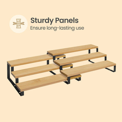 Spice Rack Set, 3 Tier Extendable Pantry Shelves - image 7