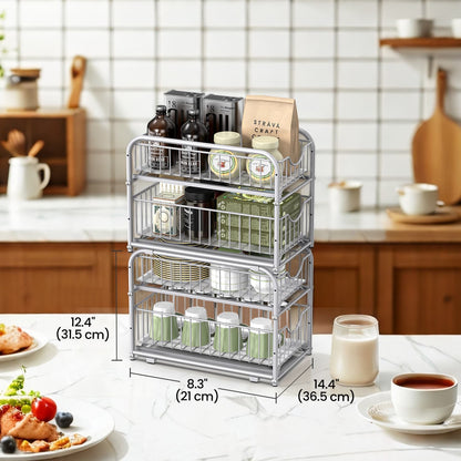 2-Tier Under Sink Organizer, Bathroom Kitchen Storage, 2 Sliding Baskets - image 13