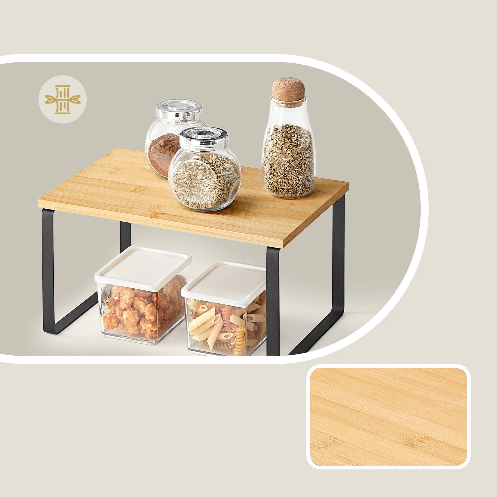 29.7 cm Cabinet Organizer Shelf, Set of 2 Kitchen Counter Shelves, Kitchen Storage - image 6