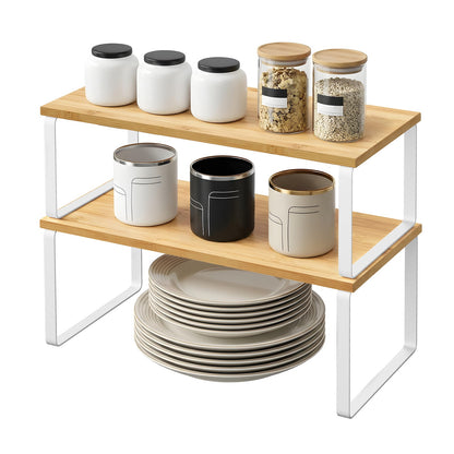 39.7 cm Cabinet Organizer Shelf, Set of 2 Kitchen Counter Shelves, Kitchen Storage - image 2