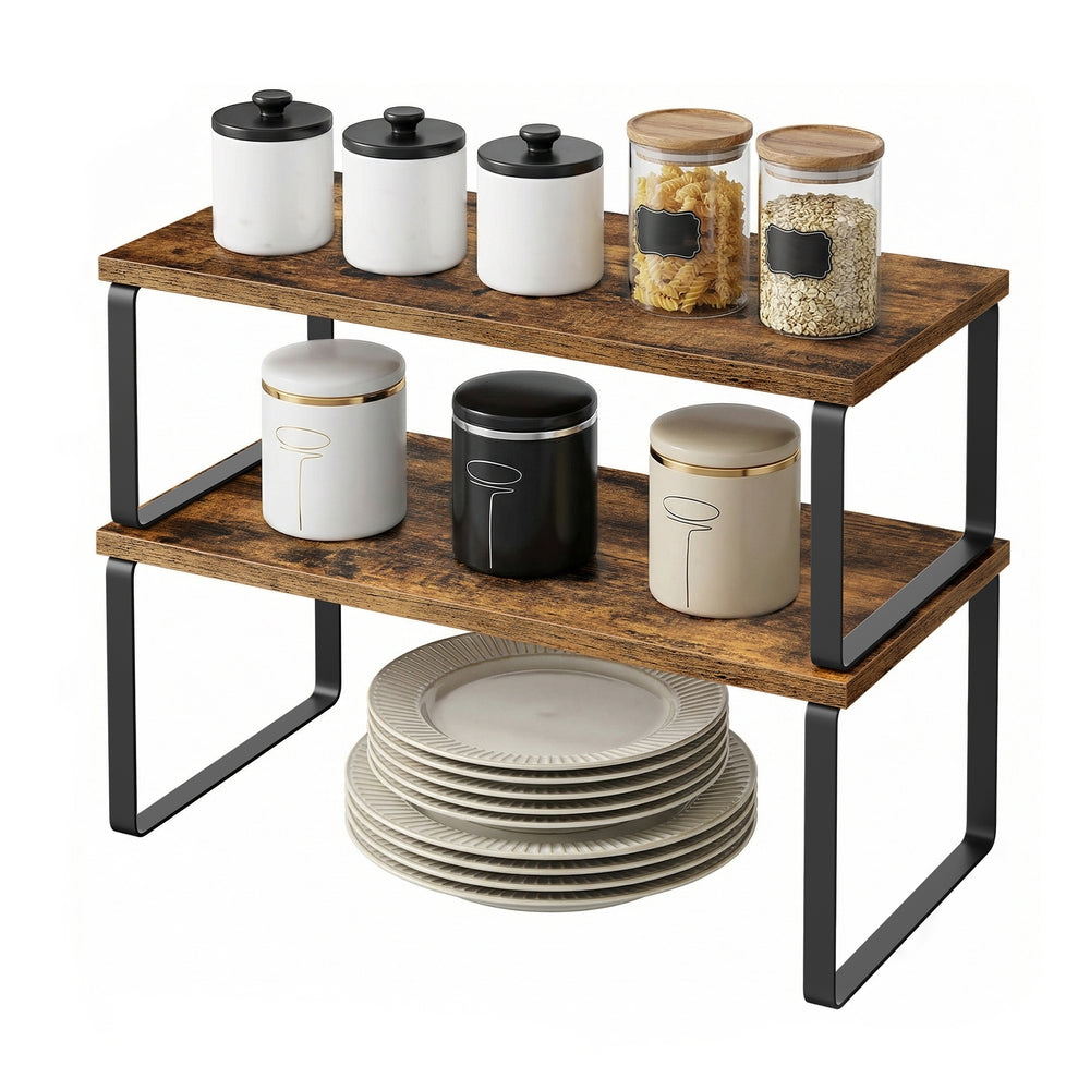 39.7 cm Cabinet Organizer Shelf, Set of 2 Kitchen Counter Shelves, Kitchen Storage - image 10
