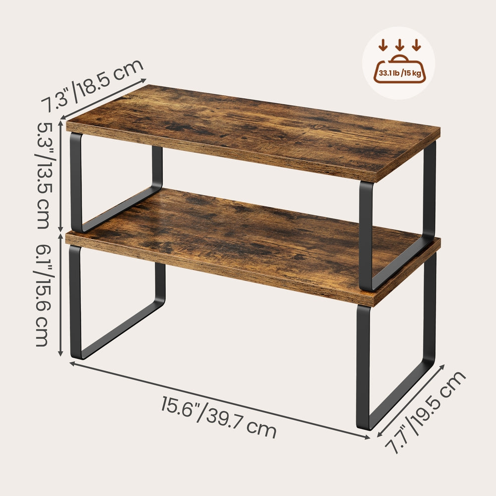 39.7 cm Cabinet Organizer Shelf, Set of 2 Kitchen Counter Shelves, Kitchen Storage - image 11