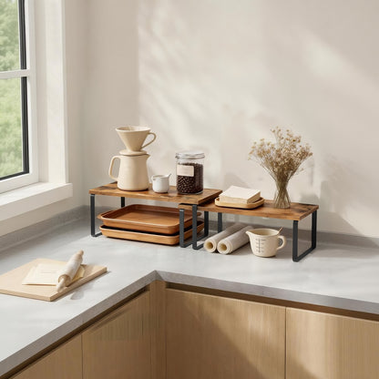 39.7 cm Cabinet Organizer Shelf, Set of 2 Kitchen Counter Shelves, Kitchen Storage - image 12