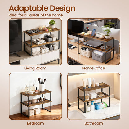 39.7 cm Cabinet Organizer Shelf, Set of 2 Kitchen Counter Shelves, Kitchen Storage - image 15