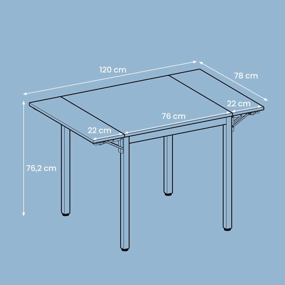 Folding Dining Table, Drop Leaf Extendable, for Small Spaces, Seats 2-4 People - image 5