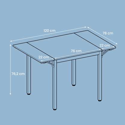 Folding Dining Table, Drop Leaf Extendable, for Small Spaces, Seats 2-4 People - image 5
