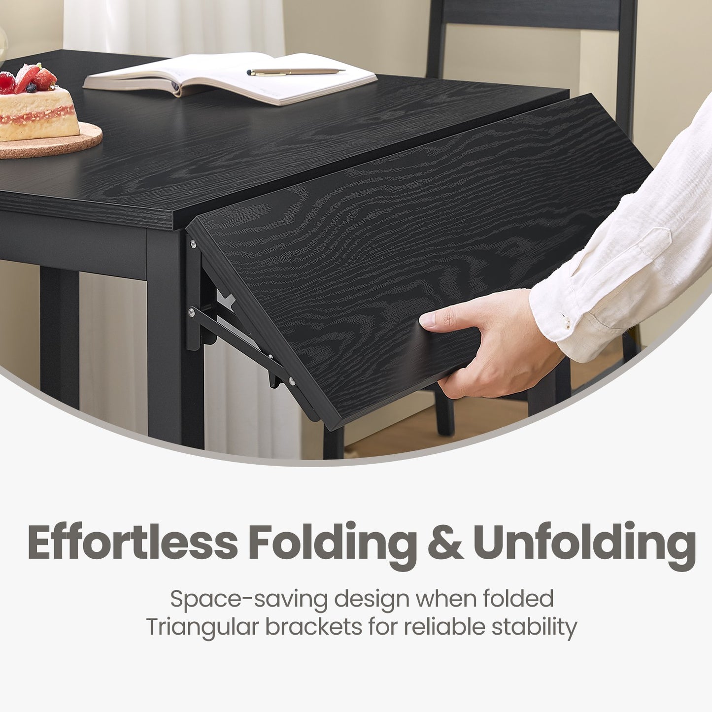 Folding Dining Table, Drop Leaf Extendable, for Small Spaces, Seats 2-4 People - image 15