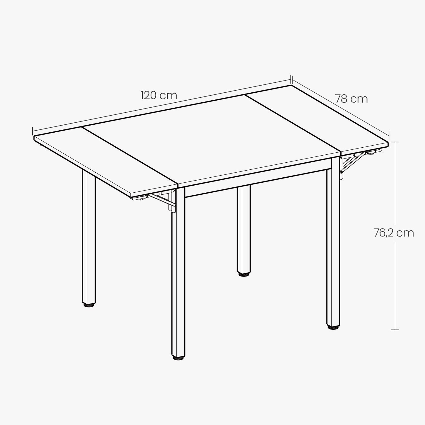 Folding Dining Table, Drop Leaf Extendable, for Small Spaces, Seats 2-4 People - image 16