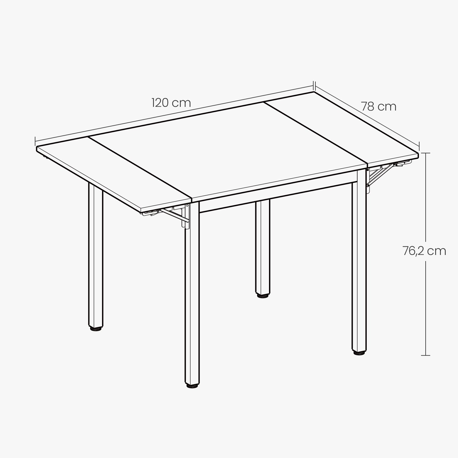 Folding Dining Table, Drop Leaf Extendable, for Small Spaces, Seats 2-4 People - image 16