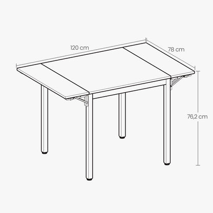 Folding Dining Table, Drop Leaf Extendable, for Small Spaces, Seats 2-4 People - image 16