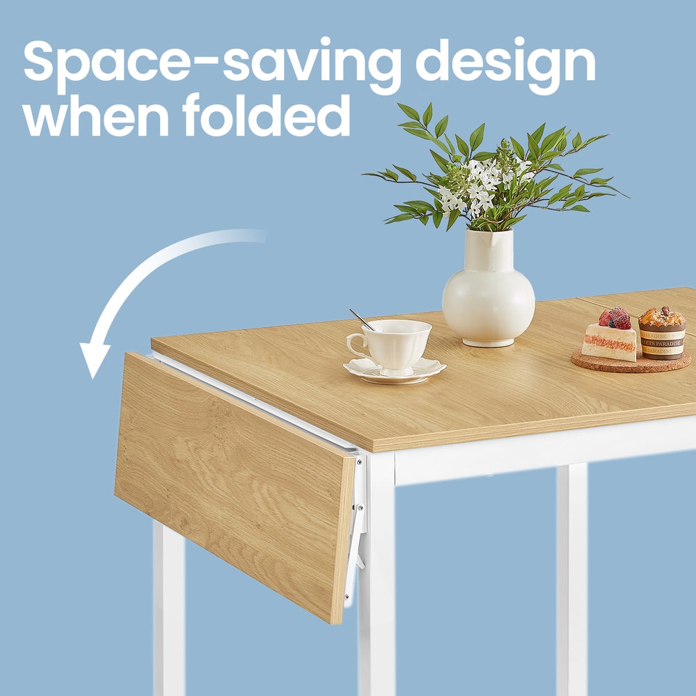 Folding Dining Table, Drop Leaf Extendable, for Small Spaces, Seats 2-4 People - image 9