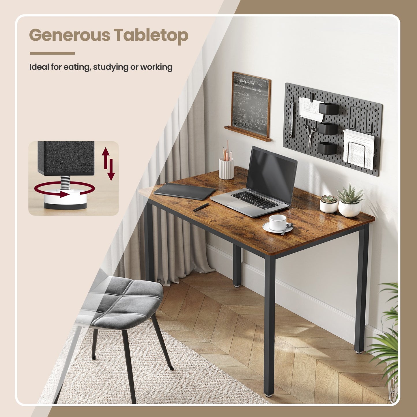 Dining Table, 70 x 110 x 75 cm, Kitchen Table for 4 People - image 3