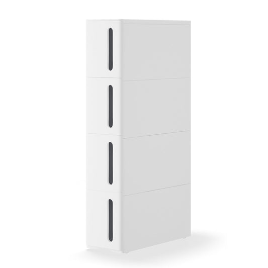 Narrow Trolley with 4 Drawers, Cabinet with Wheels for Kitchen Bathroom, 45 x 17 x 83 cm - image 1
