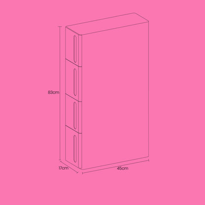 Narrow Trolley with 4 Drawers, Cabinet with Wheels for Kitchen Bathroom, 45 x 17 x 83 cm - image 4