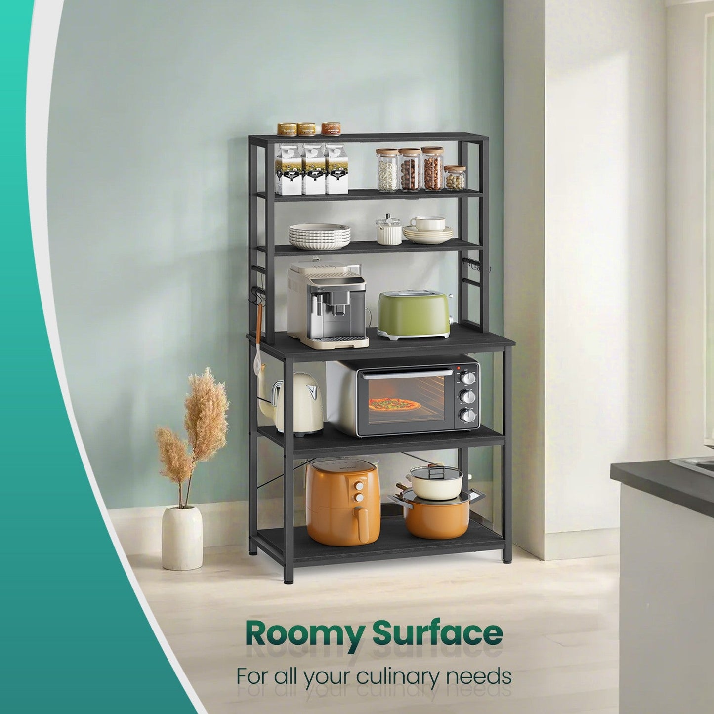 Industrial-Style Kitchen Storage Unit, 40 x 60 x 167 cm, Brown - image 16