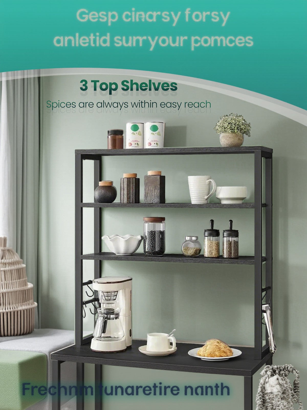 Industrial-Style Kitchen Storage Unit, 40 x 60 x 167 cm, Brown - image 18