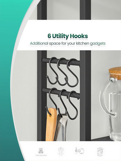 Industrial-Style Kitchen Storage Unit, 40 x 60 x 167 cm, Brown - image 21