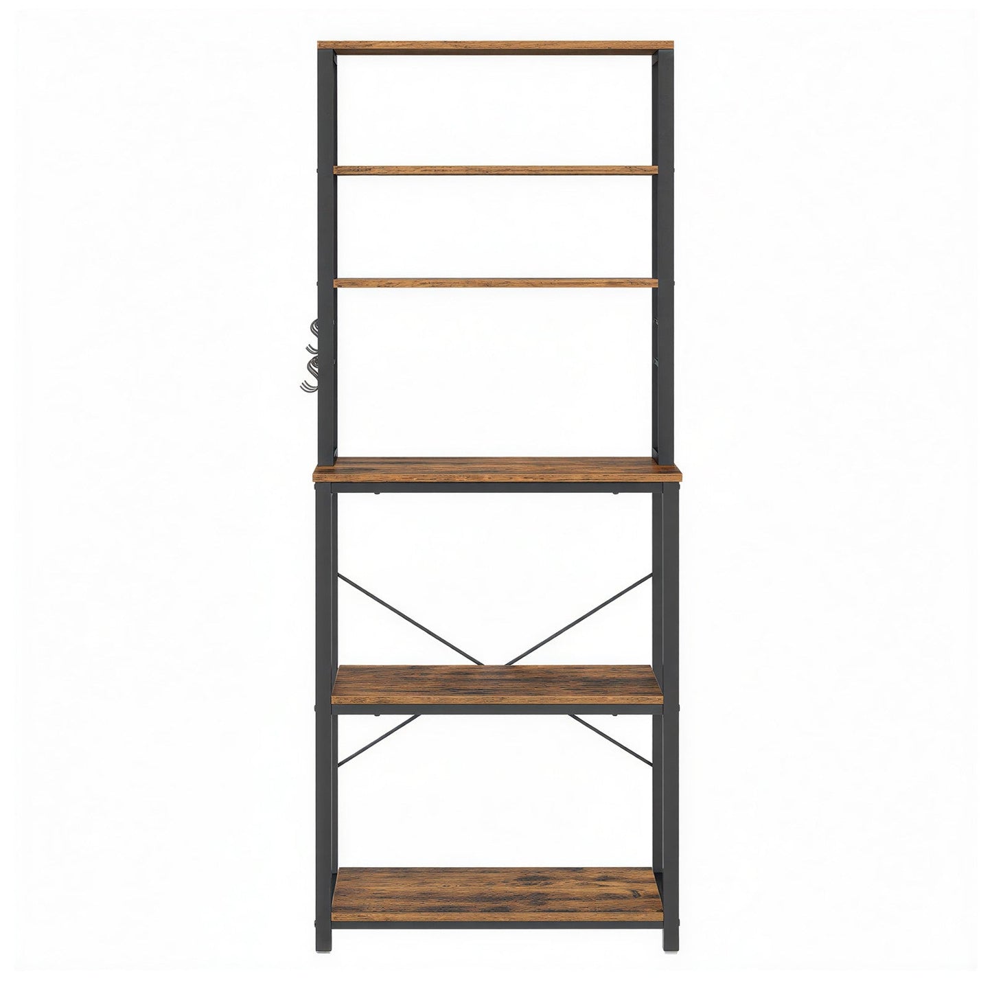 Industrial-Style Kitchen Storage Unit, 40 x 60 x 167 cm, Brown - image 1