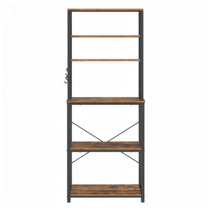 Industrial-Style Kitchen Storage Unit, 40 x 60 x 167 cm, Brown - image 1