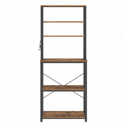 Industrial-Style Kitchen Storage Unit, 40 x 60 x 167 cm, Brown - image 1