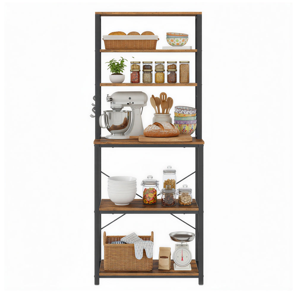 Industrial-Style Kitchen Storage Unit, 40 x 60 x 167 cm, Brown - image 2