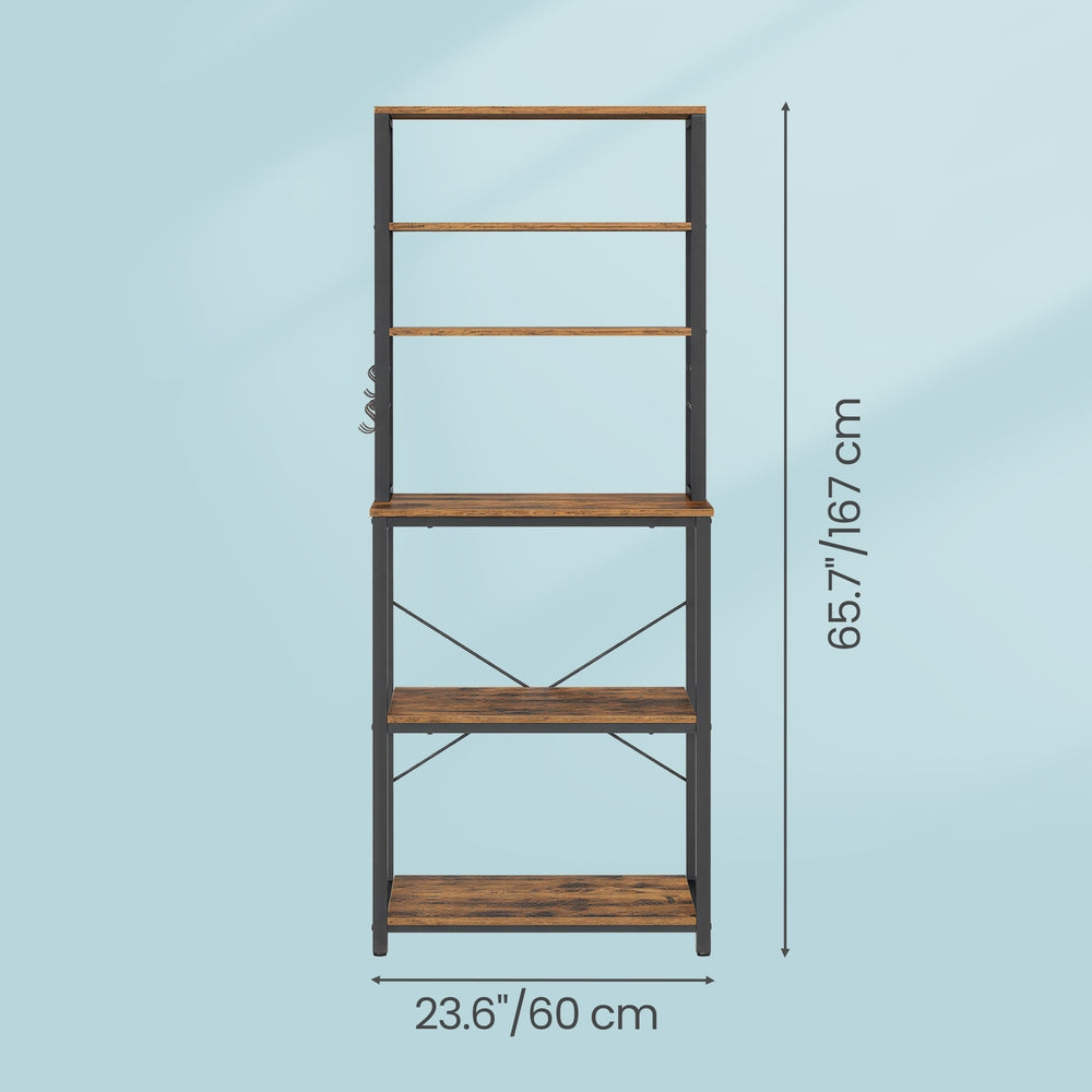 Industrial-Style Kitchen Storage Unit, 40 x 60 x 167 cm, Brown - image 3