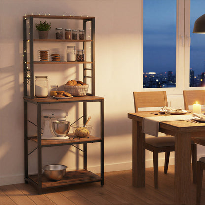 Industrial-Style Kitchen Storage Unit, 40 x 60 x 167 cm, Brown - image 5