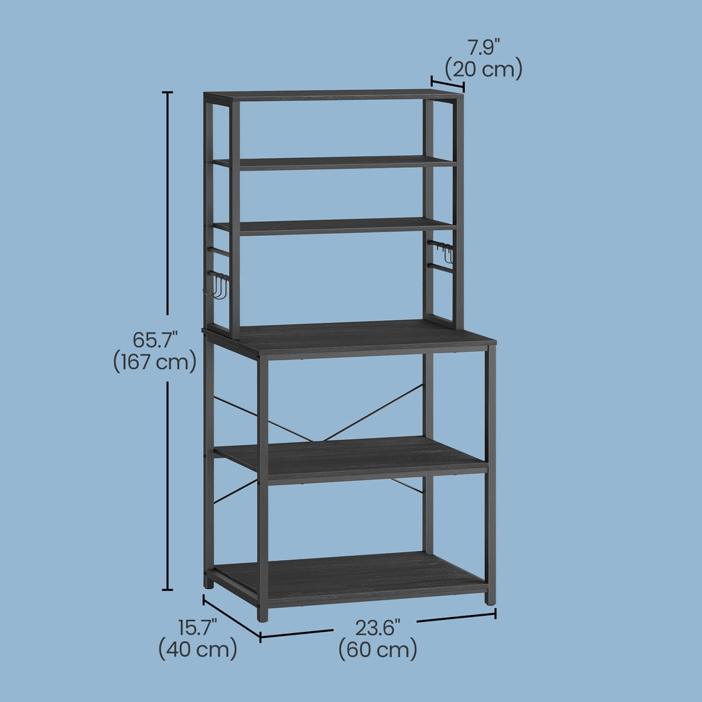 Industrial-Style Kitchen Storage Unit, 40 x 60 x 167 cm, Brown - image 47
