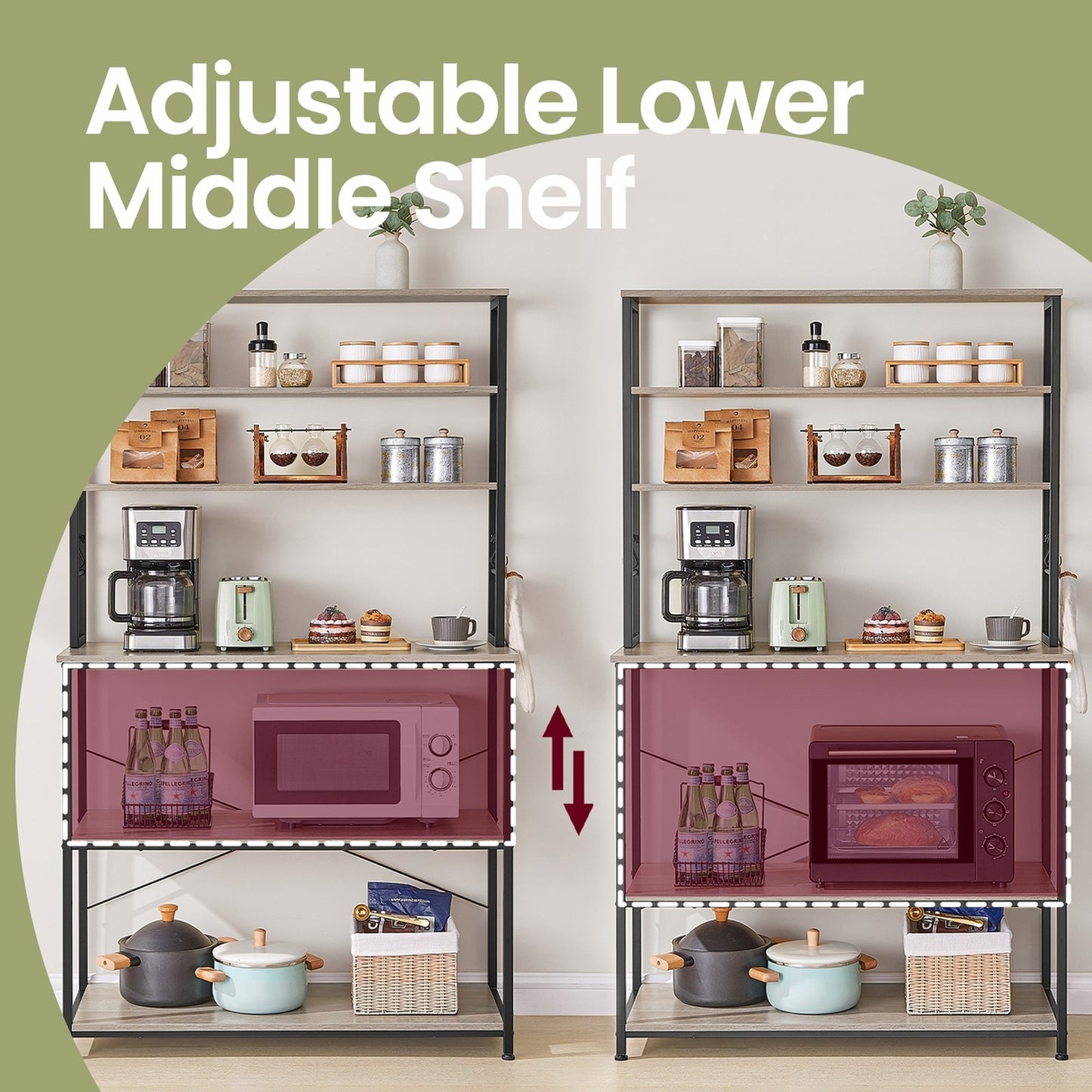 Industrial-Style Kitchen Storage Unit, 40 x 60 x 167 cm, Brown - image 32