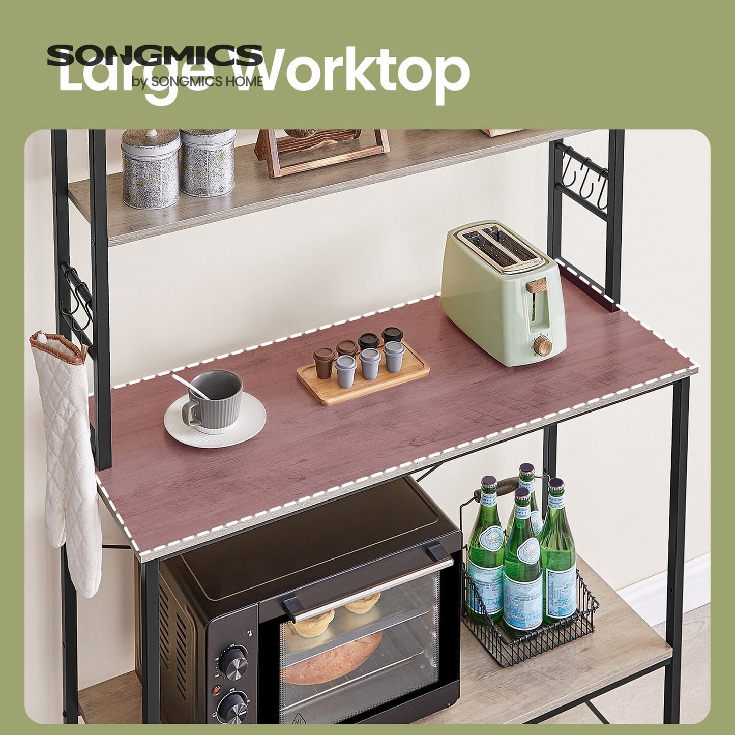 Industrial-Style Kitchen Storage Unit, 40 x 60 x 167 cm, Brown - image 33