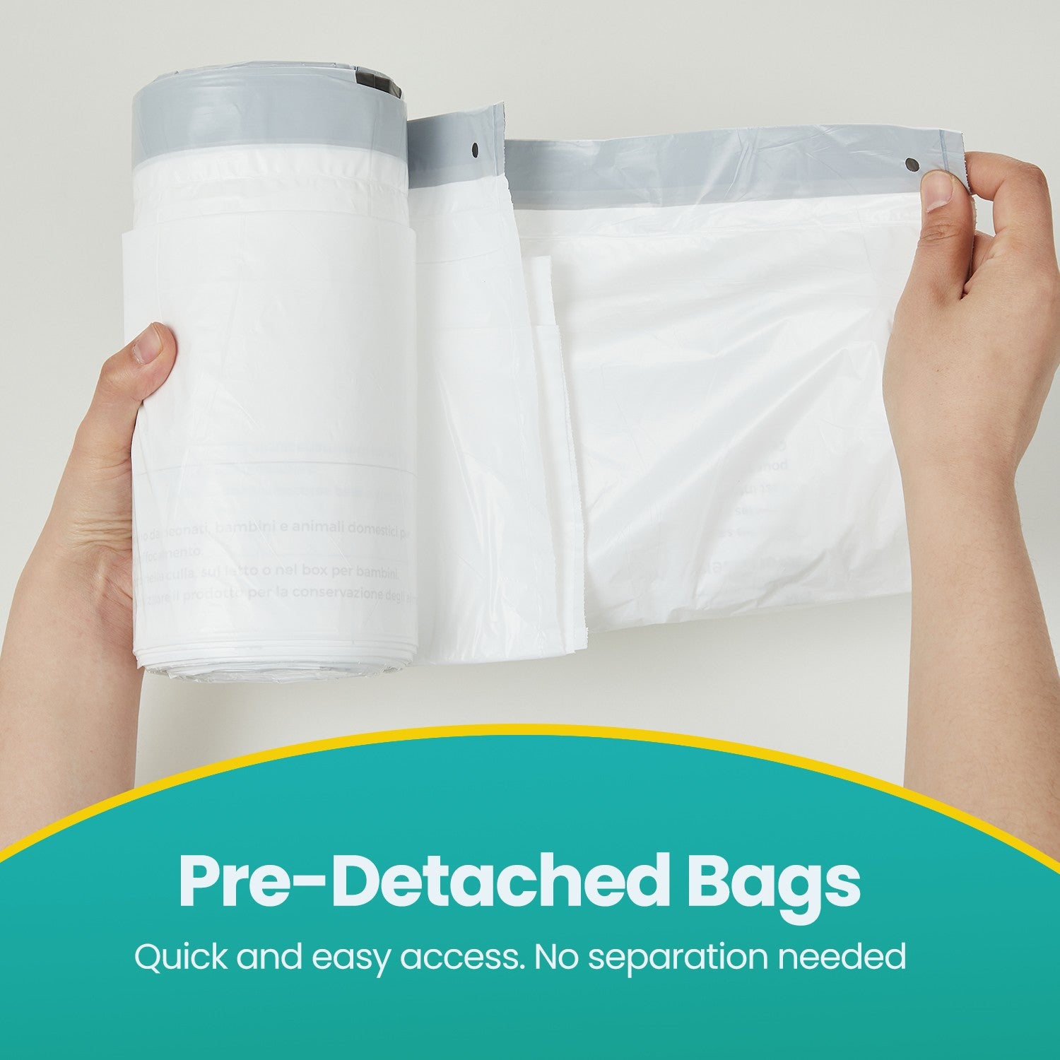 Drawstring Trash Bags, 120-Piece Heavy-Duty Pre-Separated Bin Liners, for Kitchen Waste, 4-5.3 Gallon, White - image 12