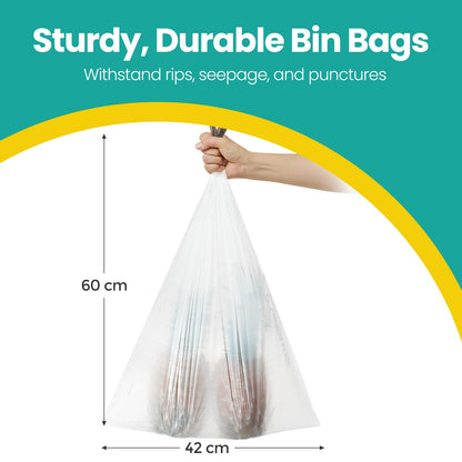 Drawstring Trash Bags, 120-Piece Heavy-Duty Pre-Separated Bin Liners, for Kitchen Waste, 4-5.3 Gallon, White - image 14