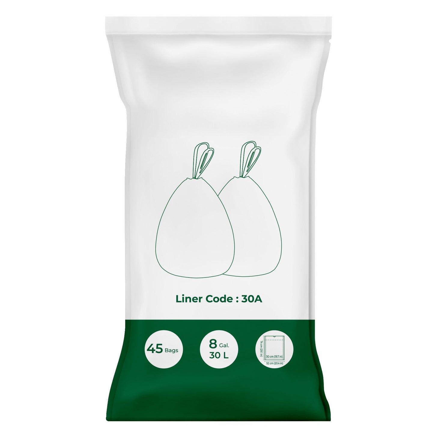 Drawstring Trash Bags, 180-Piece Heavy-Duty Pre-Separated Bin Liners, for Kitchen Waste, 8 Gallon, White - image 10