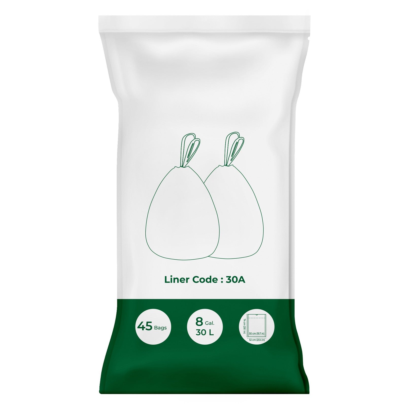 Drawstring Trash Bags, 180-Piece Heavy-Duty Pre-Separated Bin Liners, for Kitchen Waste, 8 Gallon, White - image 10