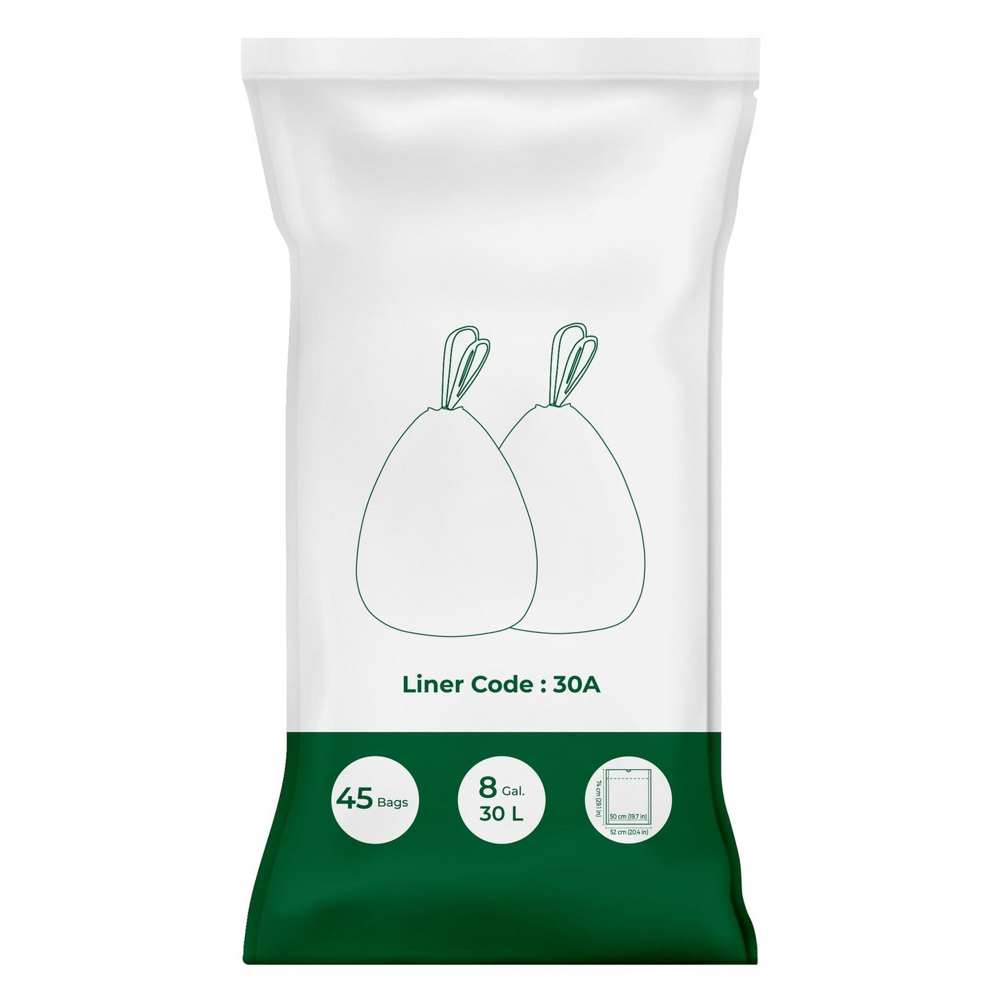 Drawstring Trash Bags, 180-Piece Heavy-Duty Pre-Separated Bin Liners, for Kitchen Waste, 8 Gallon, White - image 9