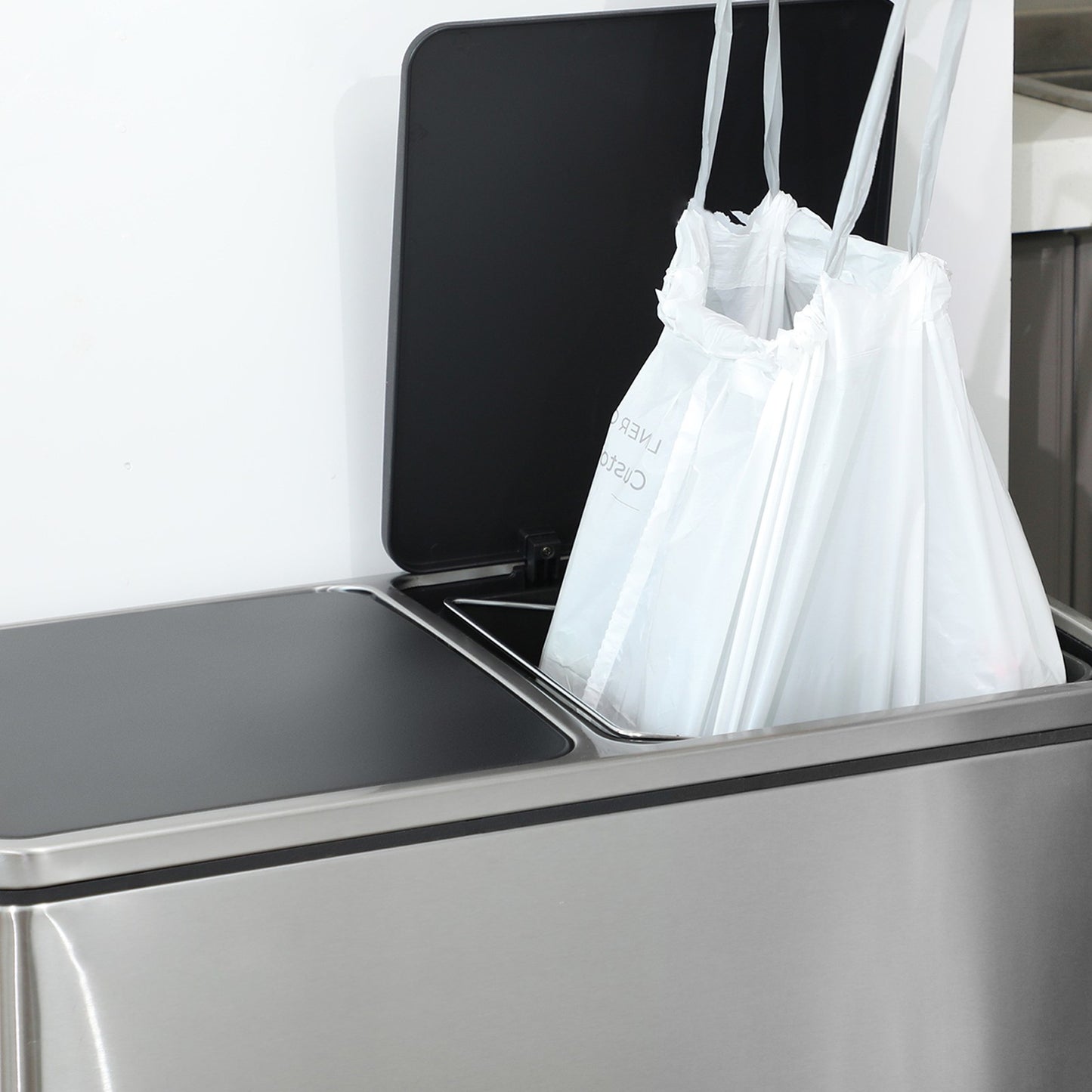 Drawstring Trash Bags, 180-Piece Heavy-Duty Pre-Separated Bin Liners, for Kitchen Waste, 8 Gallon, White - image 11