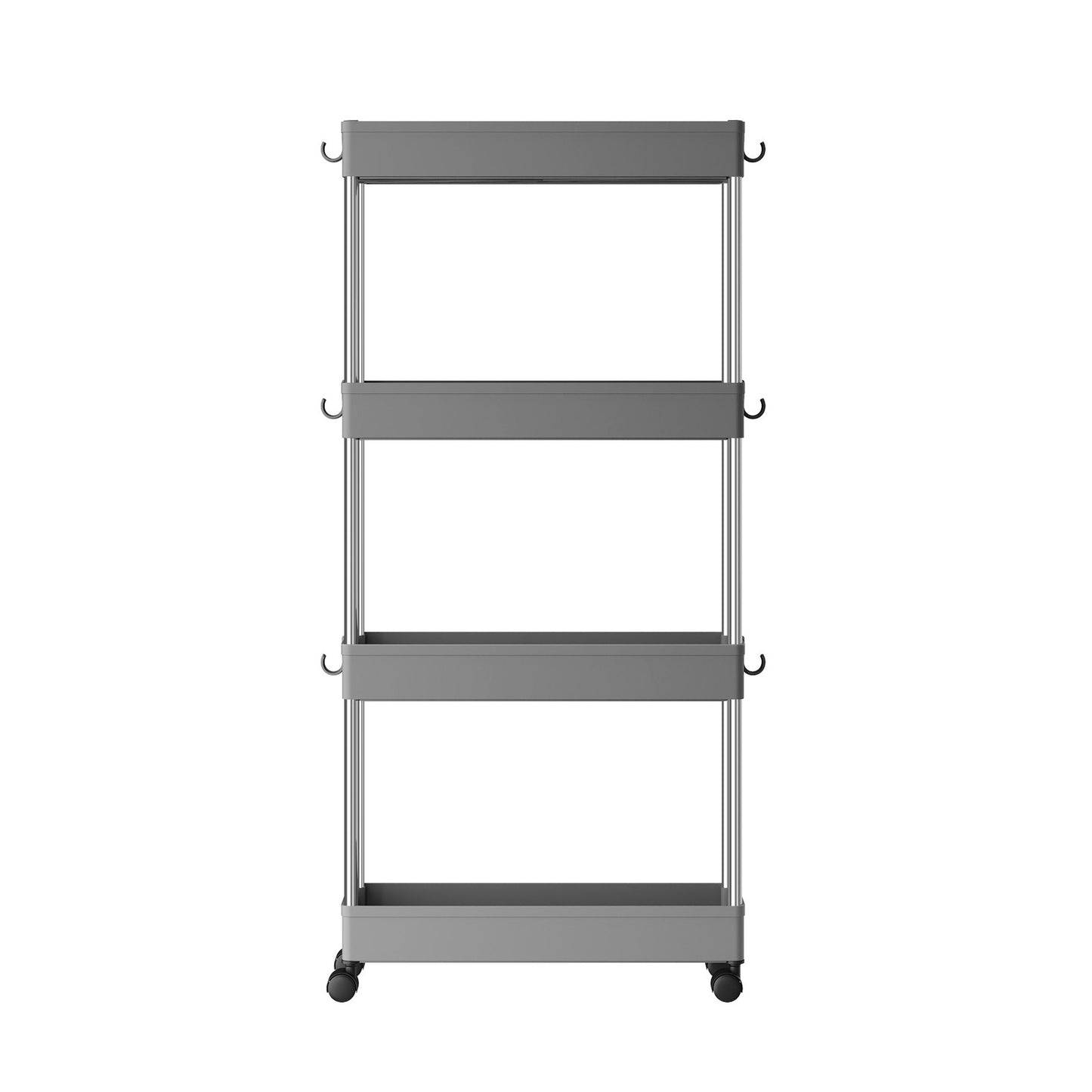 4-Tier Narrow Storage Trolley, Space-Saving Rolling Trolley with Wheels, for Kitchen Living Room Bathroom - image 1